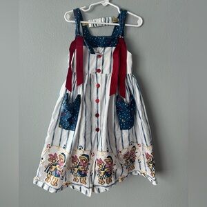 Daisy Kingdom white blue nautical Beach Bears vintage dress Girls’ size 4T